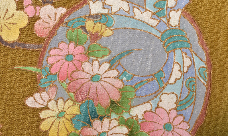 卒業袴(カラシ地・小花)