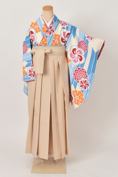 卒業袴［矢羽柄×無地］