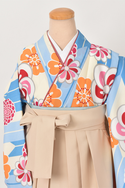 卒業袴［矢羽柄×無地］