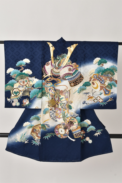 お宮参り(紺地・兜)