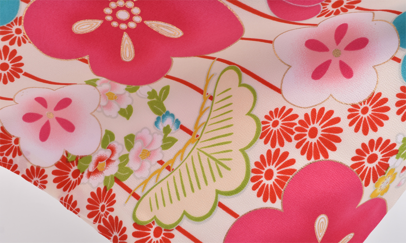 ジュニア袴【卒園式・女児／クリーム色・吉祥柄】