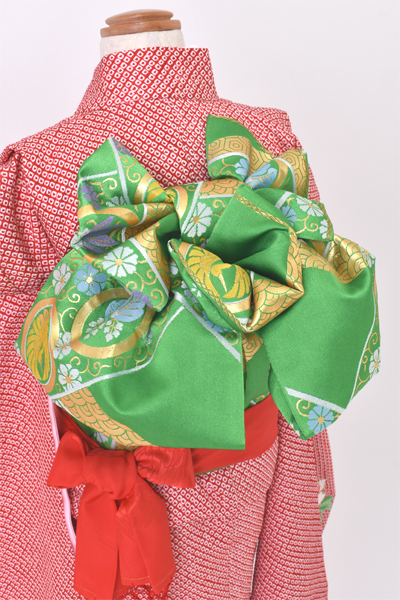 七歳祝着【赤・総絞り絞り・刺繍】