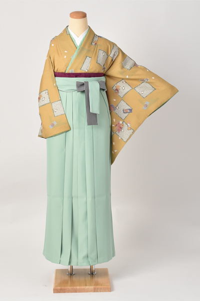 卒業袴[からし地に古典]