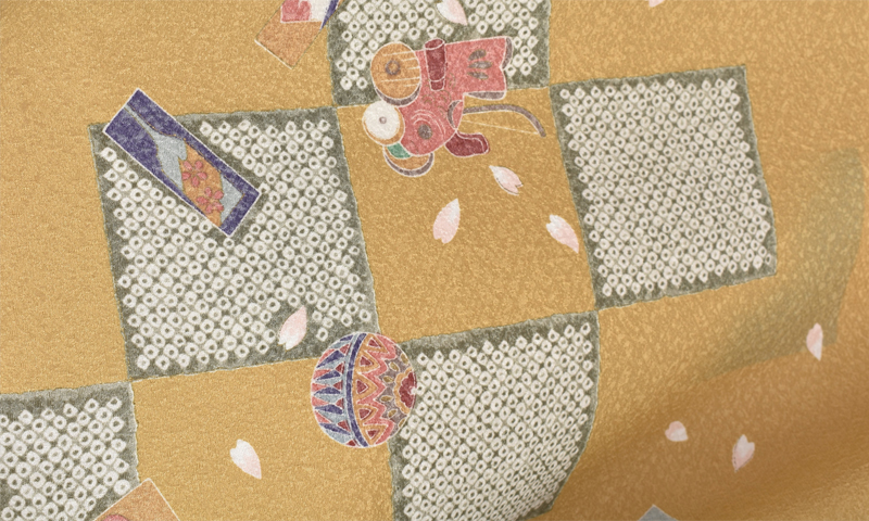 卒業袴[からし地に古典]