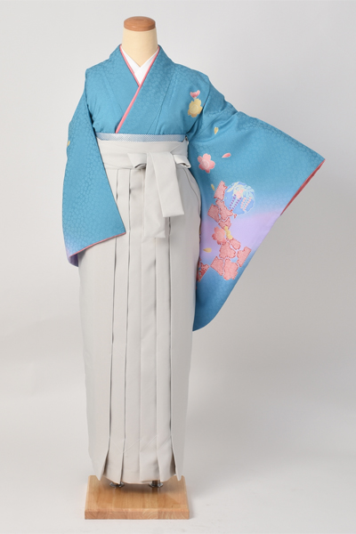 卒業袴[スカイブルーに桜]