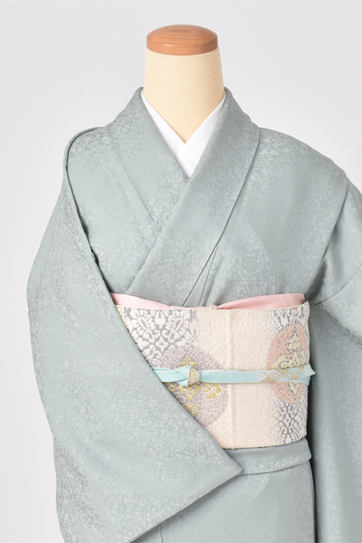 色無地（灰緑色）[一つ紋]