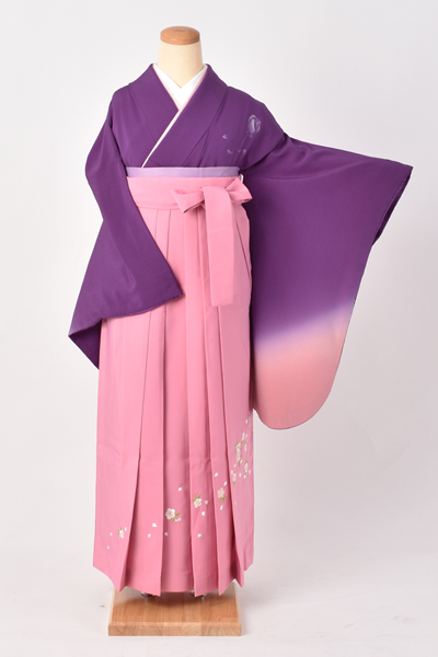 卒業袴[紫地にピンク]