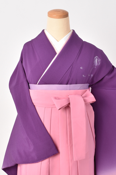 卒業袴[紫地にピンク]