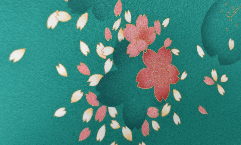 卒業袴[エメラルドグリーンに桜]