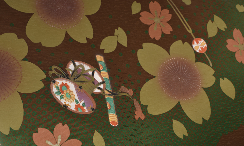卒業袴[茶色地に桜]