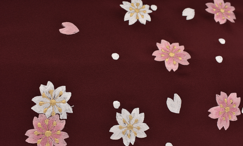 卒業袴[チョコレート色地に枝垂れ桜]