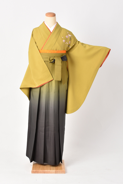 卒業袴[からし色に変わり織りちりめん]