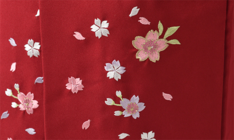 卒業袴［黒地/大小の花々］