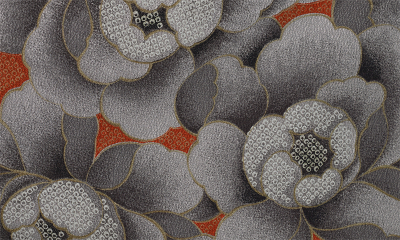 卒業袴［モダン/グレイ花］