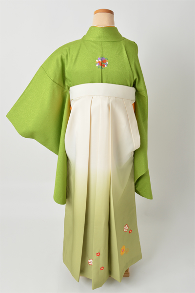 卒業袴［黄緑色/洒落紋］