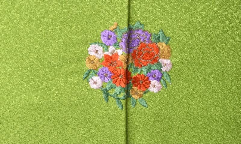 卒業袴［黄緑色/洒落紋］