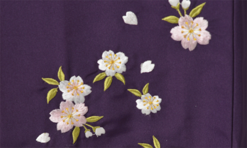 卒業袴［黄緑色/ピンク花模様］