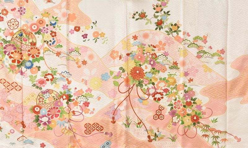 振袖[白地に鞠]