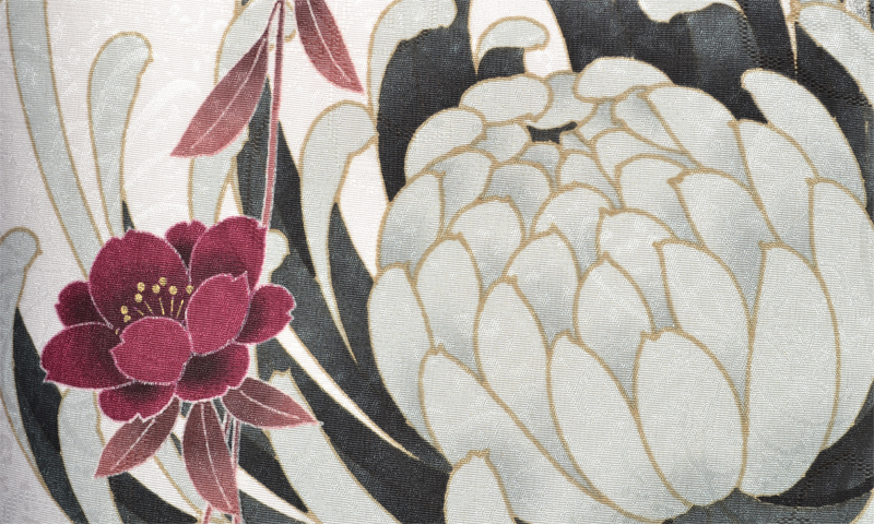 卒業袴［白地の菊模様］