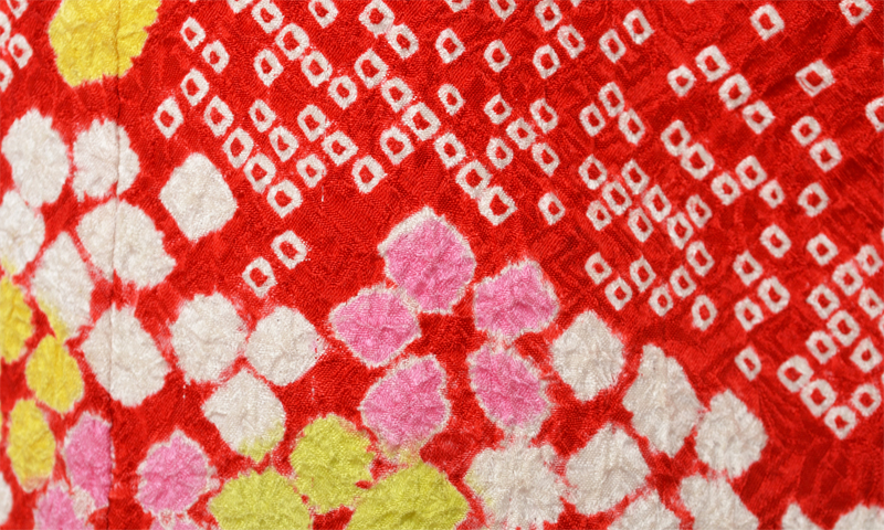 三歳被布セット 正絹赤絞り(花)