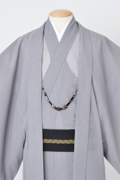 夏着物/紗アンサンブル・着流し[銀鼠]