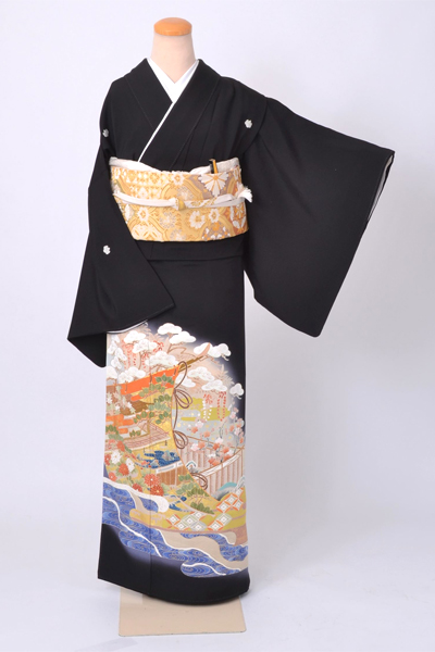 黒留袖［京友禅・几帳模様］