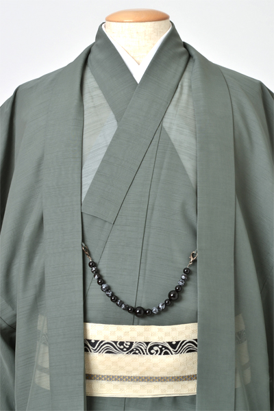 夏着物/紗アンサンブル・着流し[深川鼠色]