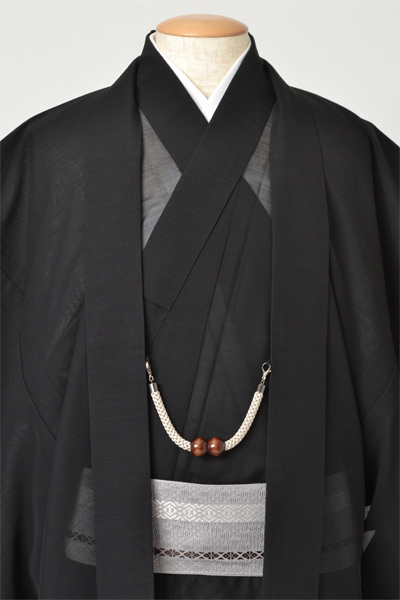 夏着物/紗アンサンブル・着流し[黒]