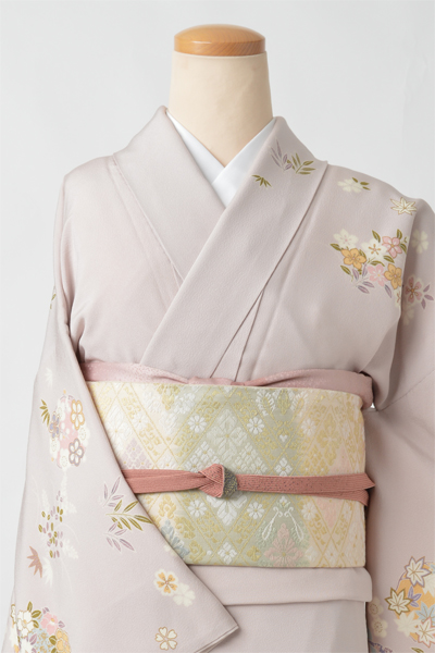 訪問着[薄紫・四季花模様]