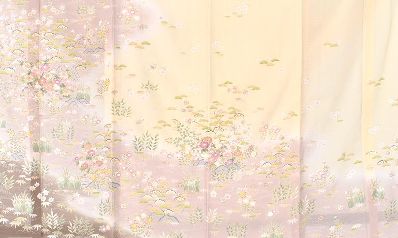 夏物〔四季草花柄の上品で格調高く〕