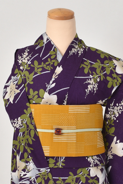 浴衣[着物風・紫水仙]