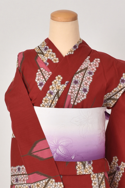 浴衣[赤・矢羽根]