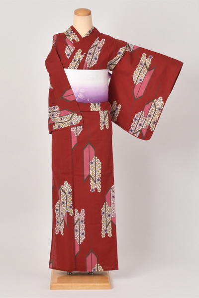 浴衣[赤・矢羽根]