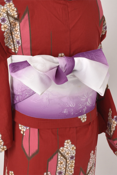 浴衣[赤・矢羽根]