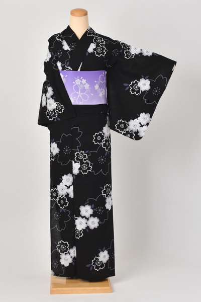 浴衣[黒地・桜]