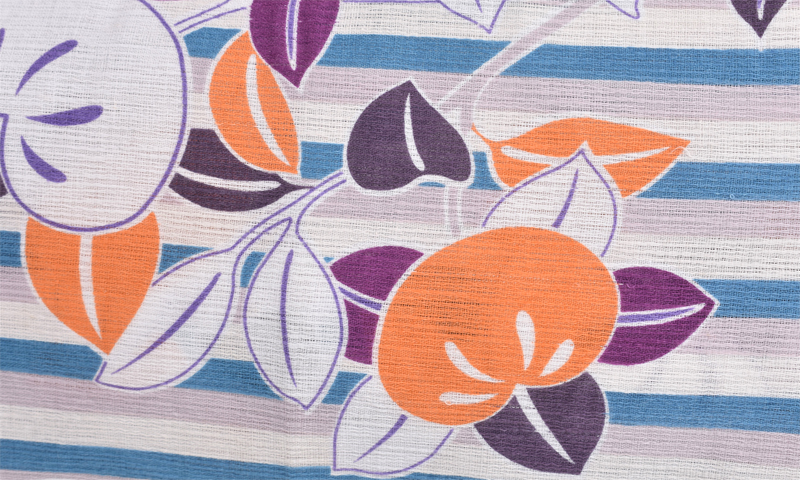 浴衣[縦縞・橘]