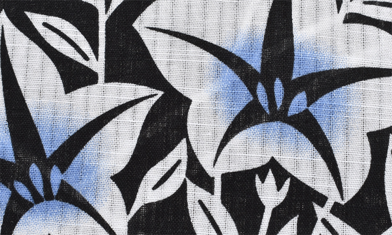 浴衣[黒・朝顔2L-3Lサイズ]