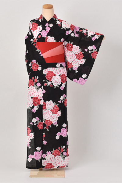 浴衣[黒地・小柄サイズ]