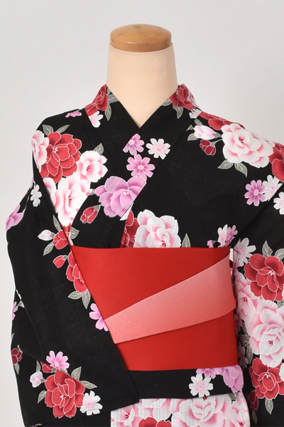 浴衣[黒地・小柄サイズ]