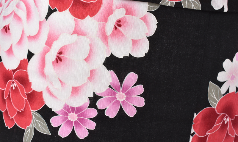 浴衣[黒地・小柄サイズ]