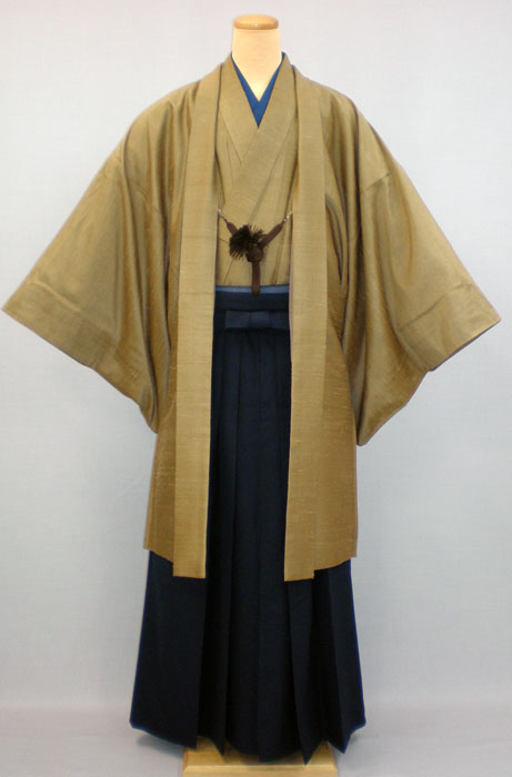 紬アンサンブル(金茶）袴付き