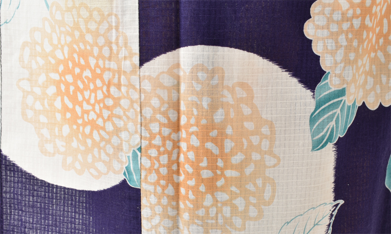 浴衣[紺地・紫陽花・トールサイズ]