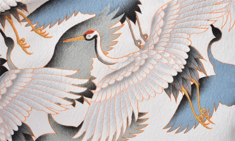 卒業袴[白地に鶴]