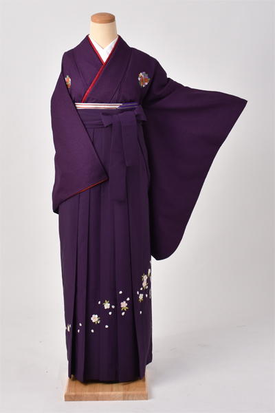 卒業袴[濃紫に華紋]