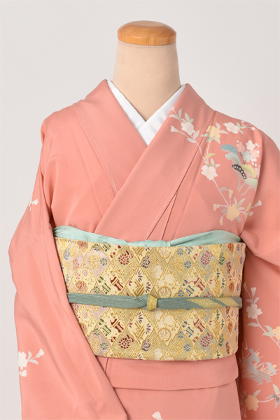 訪問着【サーモンピンクの附下訪問着】