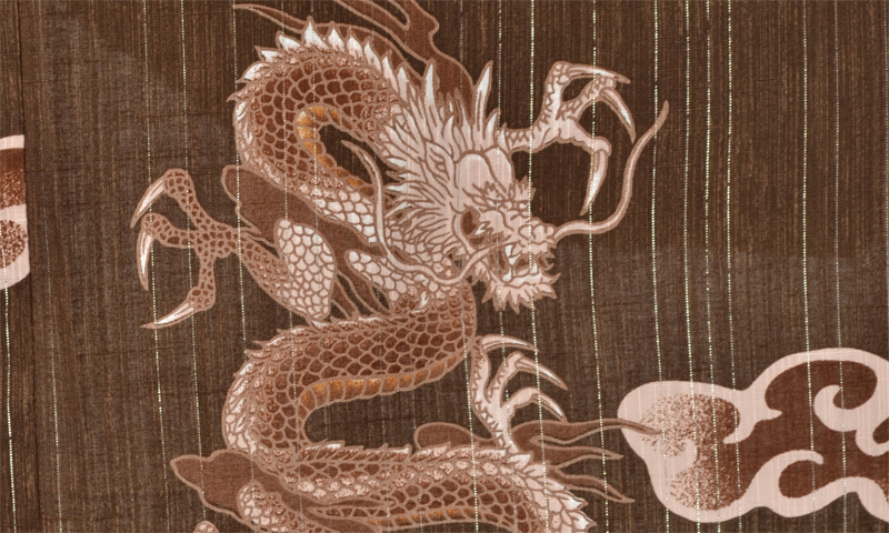 浴衣[169-177cm]こげ茶・雲竜