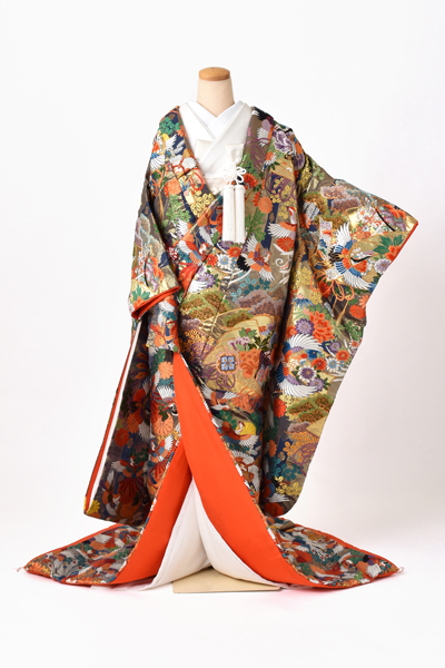 打掛(金と紺地・鳳凰)