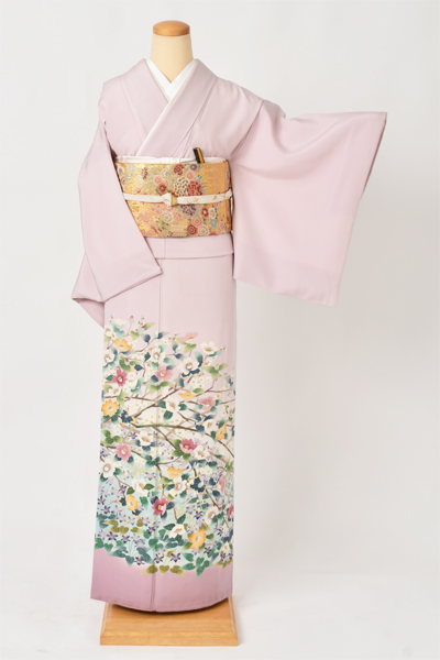 色留袖［本加賀友禅・白藤色］