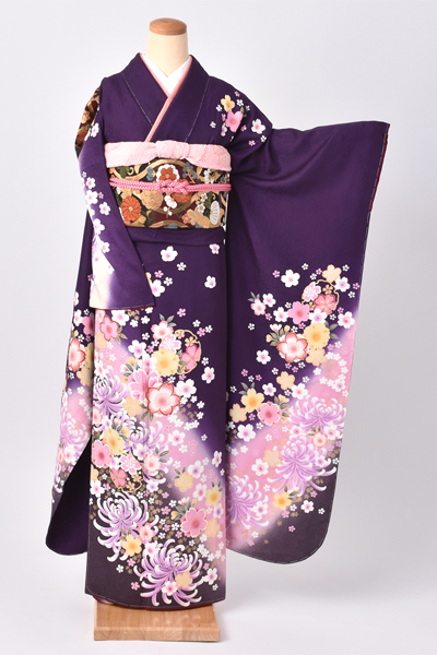 振袖(トールサイズ・紫色地)