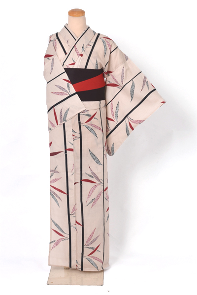 浴衣（亜麻色×竹）